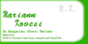 mariann kovesi business card
